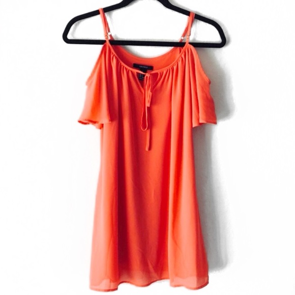Forever 21 Dresses & Skirts - Coral Orange Off The Shoulder Dress S